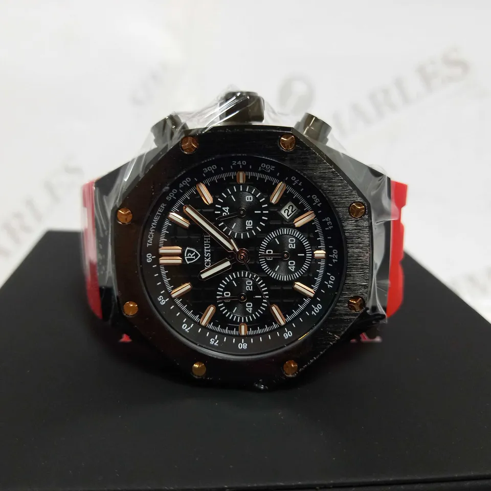 RUCKSTUHL CHRONOGRAPH STYLE RUBBER STRAP WATCH RRP £560