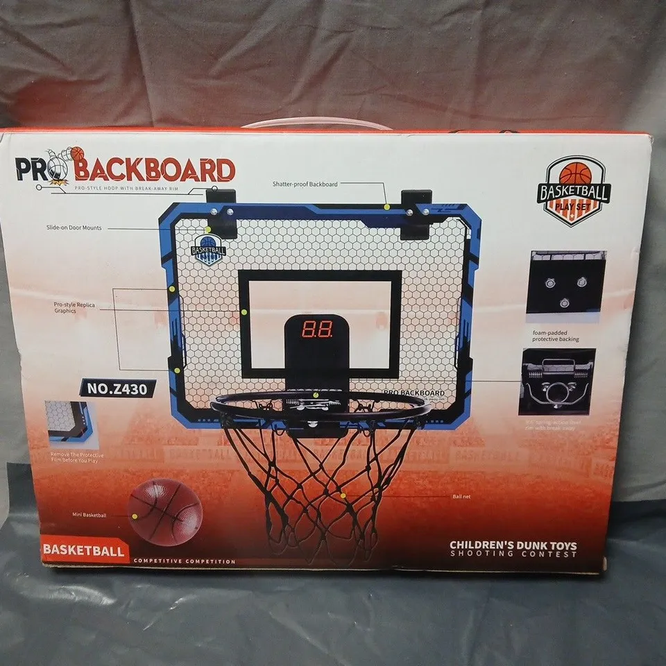BOXED PRO BACKBOARD BASKETBALL TOY SET BACKBOARD & HOOP