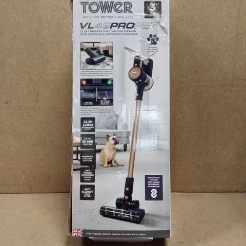 BOXED TOWER VL45PROPET 22.2V CORDLESS 3-IN-1 VACUUM CLEANER