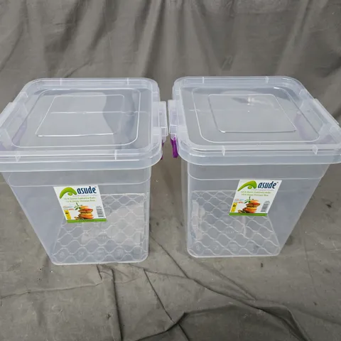 2X ASUDE 10L DEEP CLEAR STORAGE BOXES