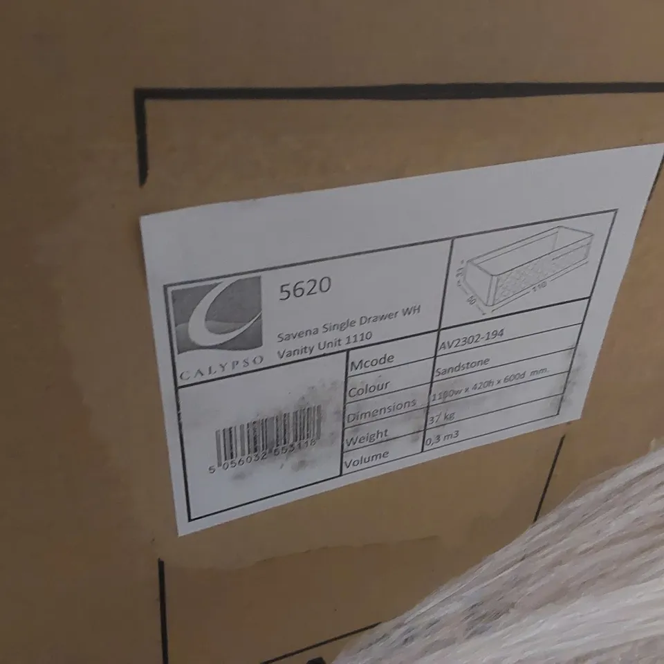 PALLET CONTAINING APPROXIMATELY 4x BRAND NEW SAVENA SINGLE DRAWER VANITY BASE UNITS