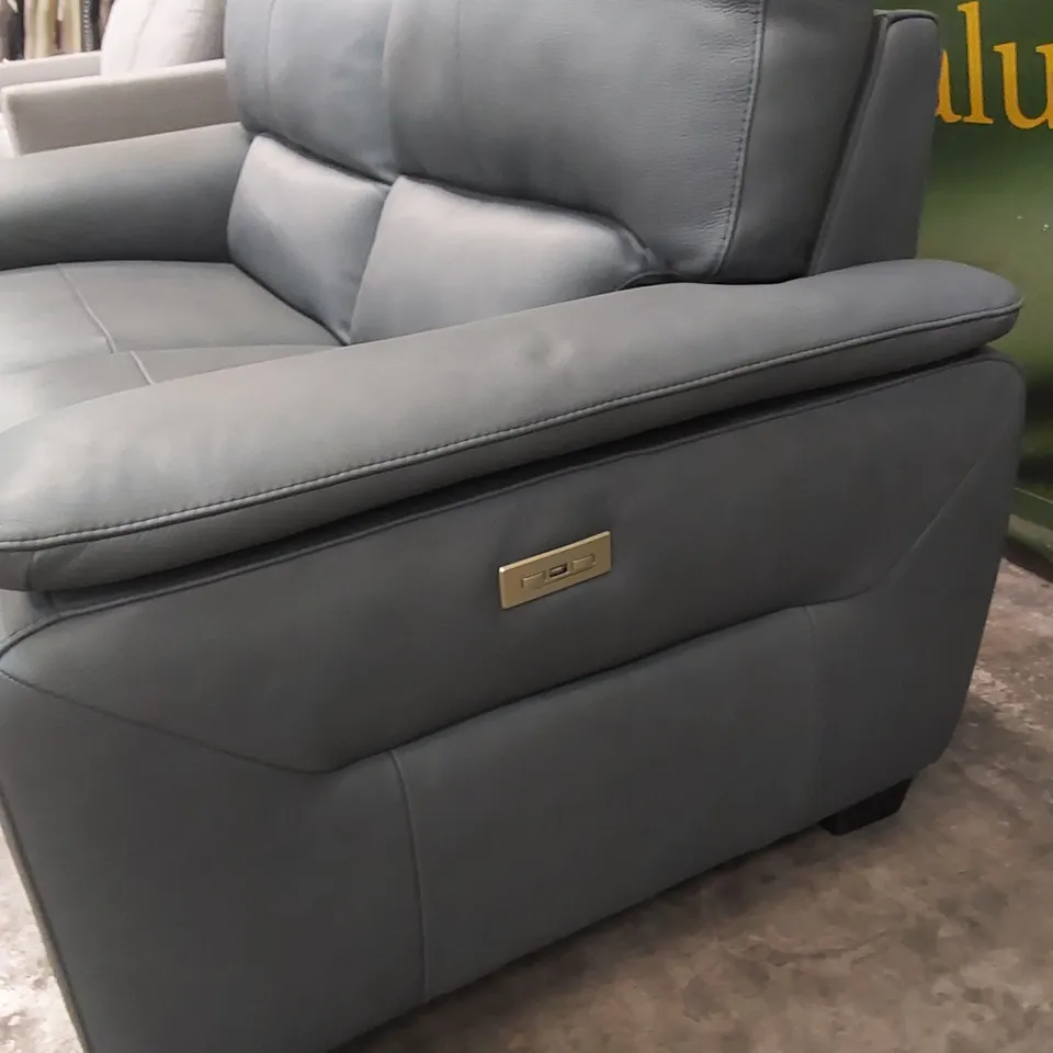 QUALITY DESIGNER ITALIAN MADE GRADO ELECTRIC RECLINER 2-SEATER LEATHER LOVESEAT SOFA
