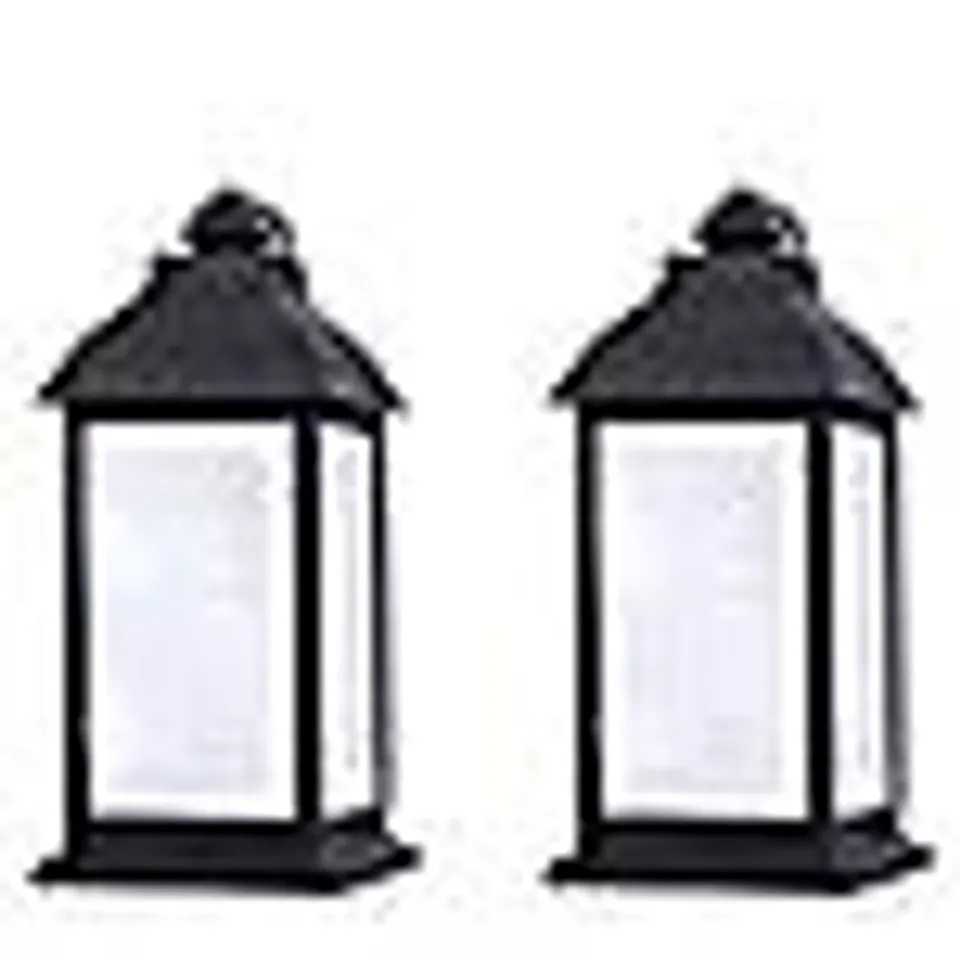 HOME STORIES SET OF 2 INDOOR / OUTDOOR LED EFFECT LANTERNS