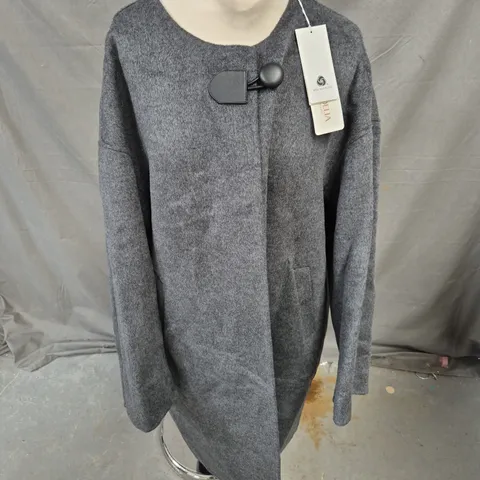 GOELIA WOOL BLEND COAT IN DARK GREY MELANGE SIZE L
