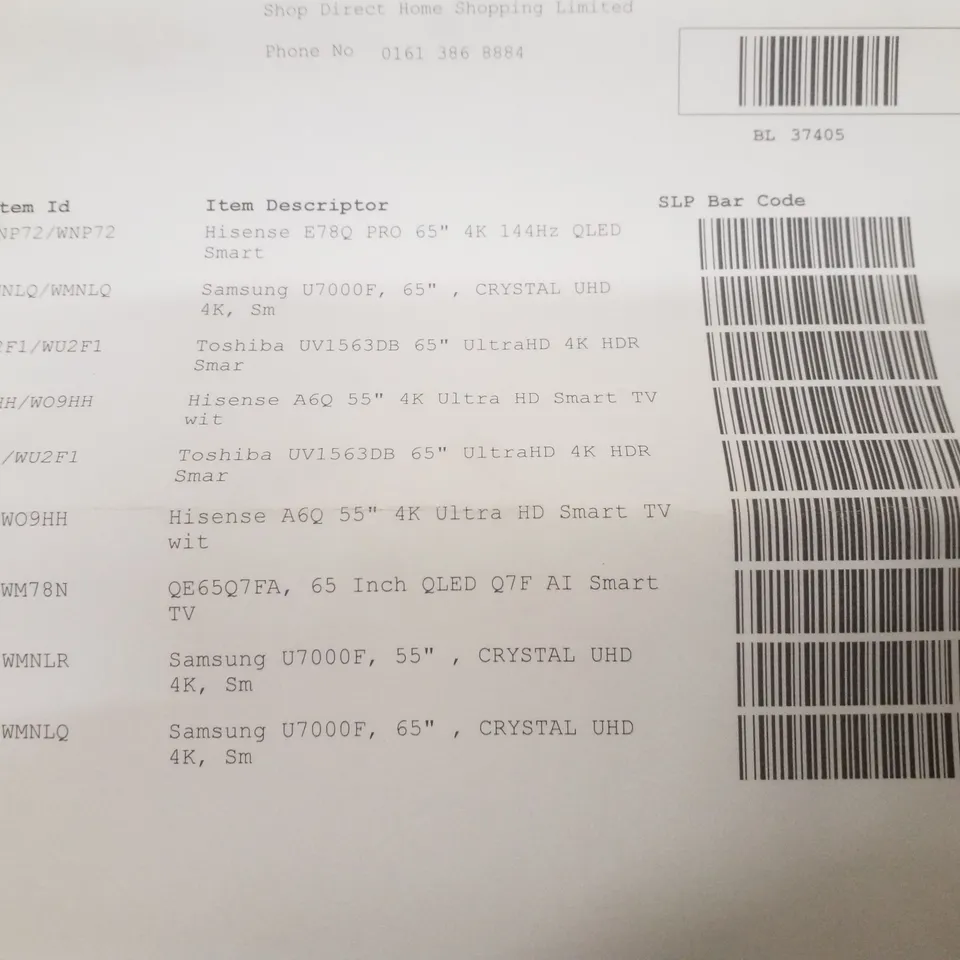PALLET CONTAINING 9 ASSORTED DAMAGED TVS
