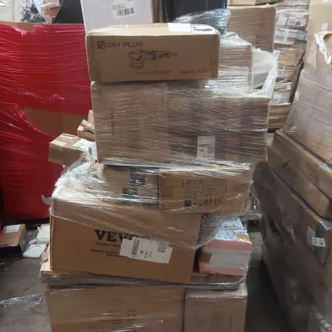 PALLET CONTAINING VARIOUS ASSORTED BOXED HOUSEHOLD ITEMS TO INCLUDE, DUAL ACTION POLISHER, EXPANDABLE HOSE, TOOL BATTERIES, CORDLESS VACUUM AND LOTS MORE UNMARKED BOXED ITEMS
