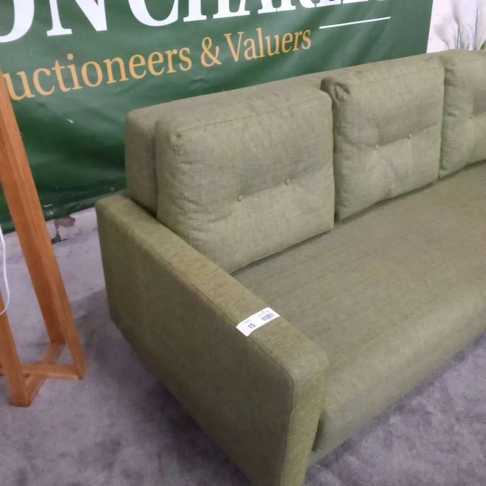 DESIGNER G PLAN VINTAGE 54 MARL GREEN FABRIC SOFABED