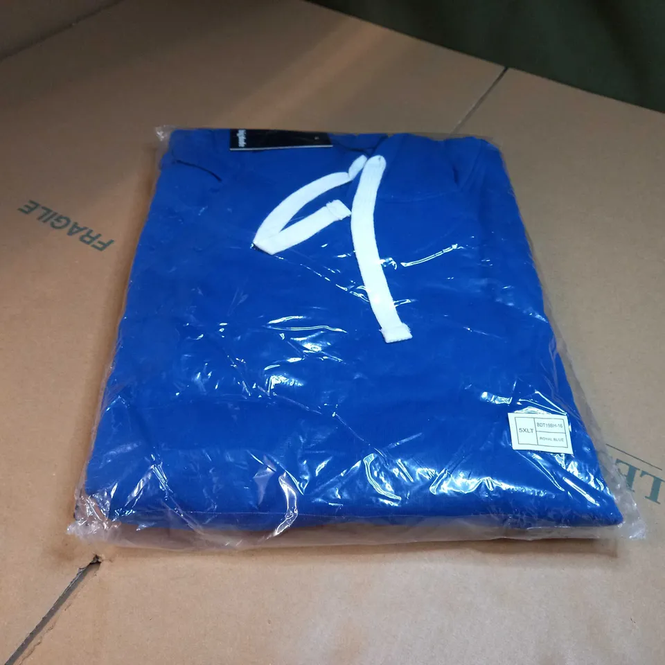 PACKAGED BIG DUDE ROYAL BLUE OVERHEAD HOODIE - 5XLT