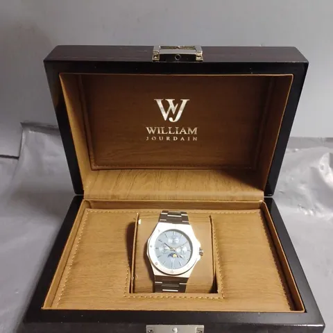 BOXED WILLIAM JOURDAIN 7290 WATCH CHRONOGRAPH JAPAN MOVEMENT 