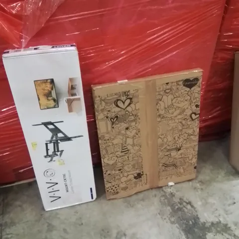 PALLET OF ASSORTED HOUSEHOLD GOODS AND PRODUCTS TO INCLUDE;WALL MOUNT FOR TVS,PICTURE FRAME 