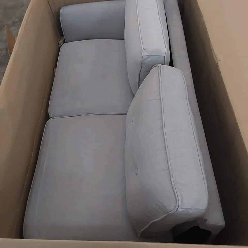 BOXED UPHOLSTERED GREY FABRIC SOFA PIECE 