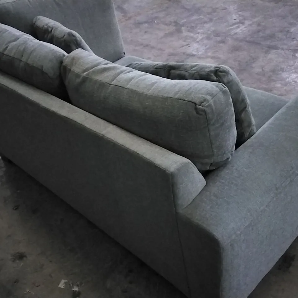 QUALITY BRITISH DESIGNER JADE GREEN FABRIC CORNER SOFA SECTION