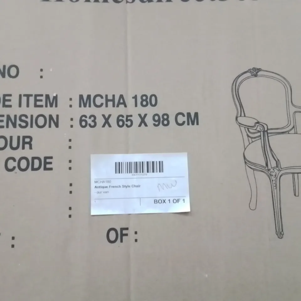 BRAND NEW HOMESDIRECT365 ANTIQUE FRENCH STYLE CHAIR 
