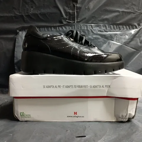 BOXED PAIR OF CALLAGHAN WEDGE SHOES IN BLACK SIZE EU 39