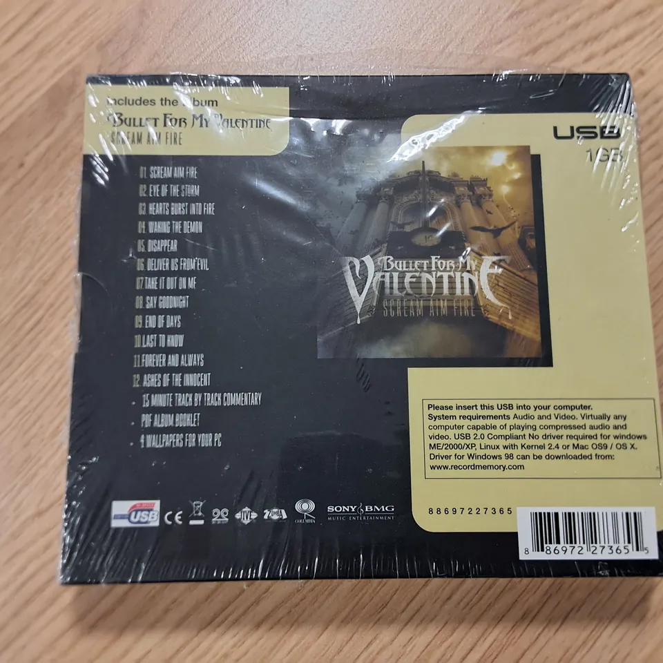 SEALED BULLETS FOR MY VALENTINE SCREAM AIM FIRE ALBUM - USB EDITION
