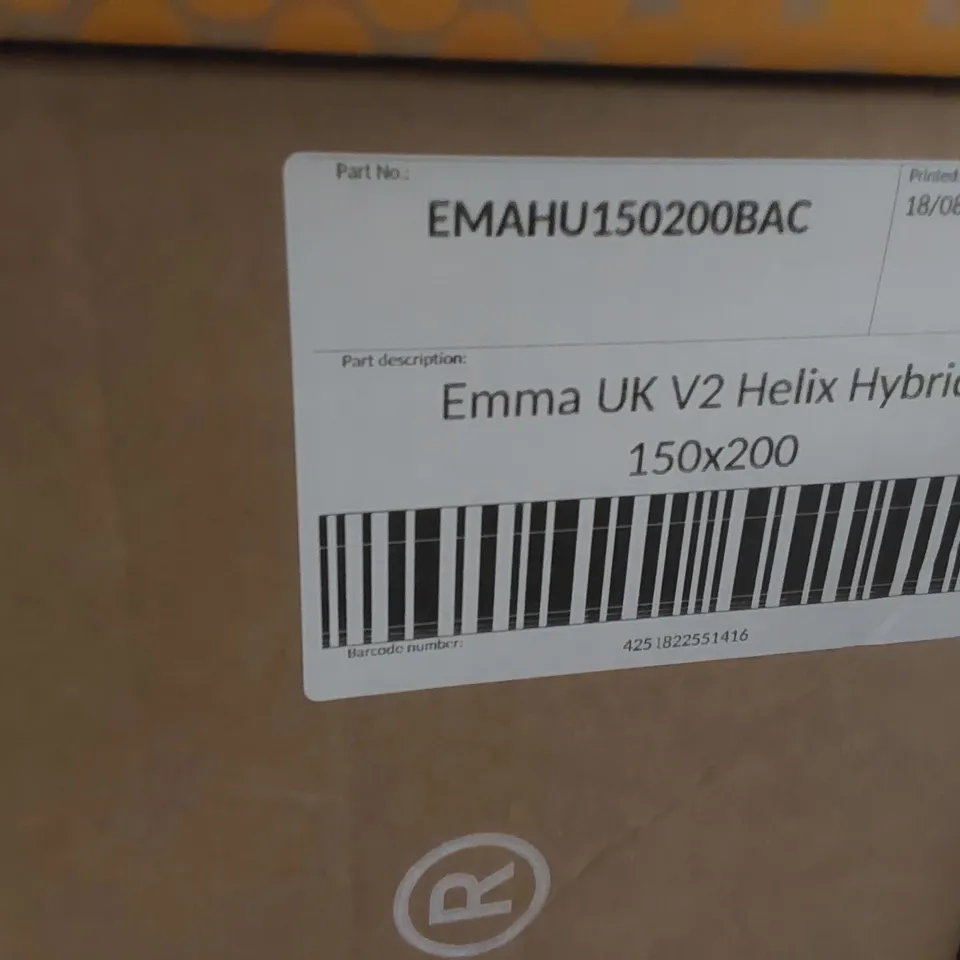 BRAND NEW BOXED EMMA UK V2 HELIX HYBRID 150 x 200 KING SIZE MATTRESS 