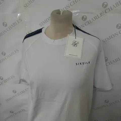 SIKSILK RAGLAN TAPE MUSCLE FIT T-SHIRT SIZE L
