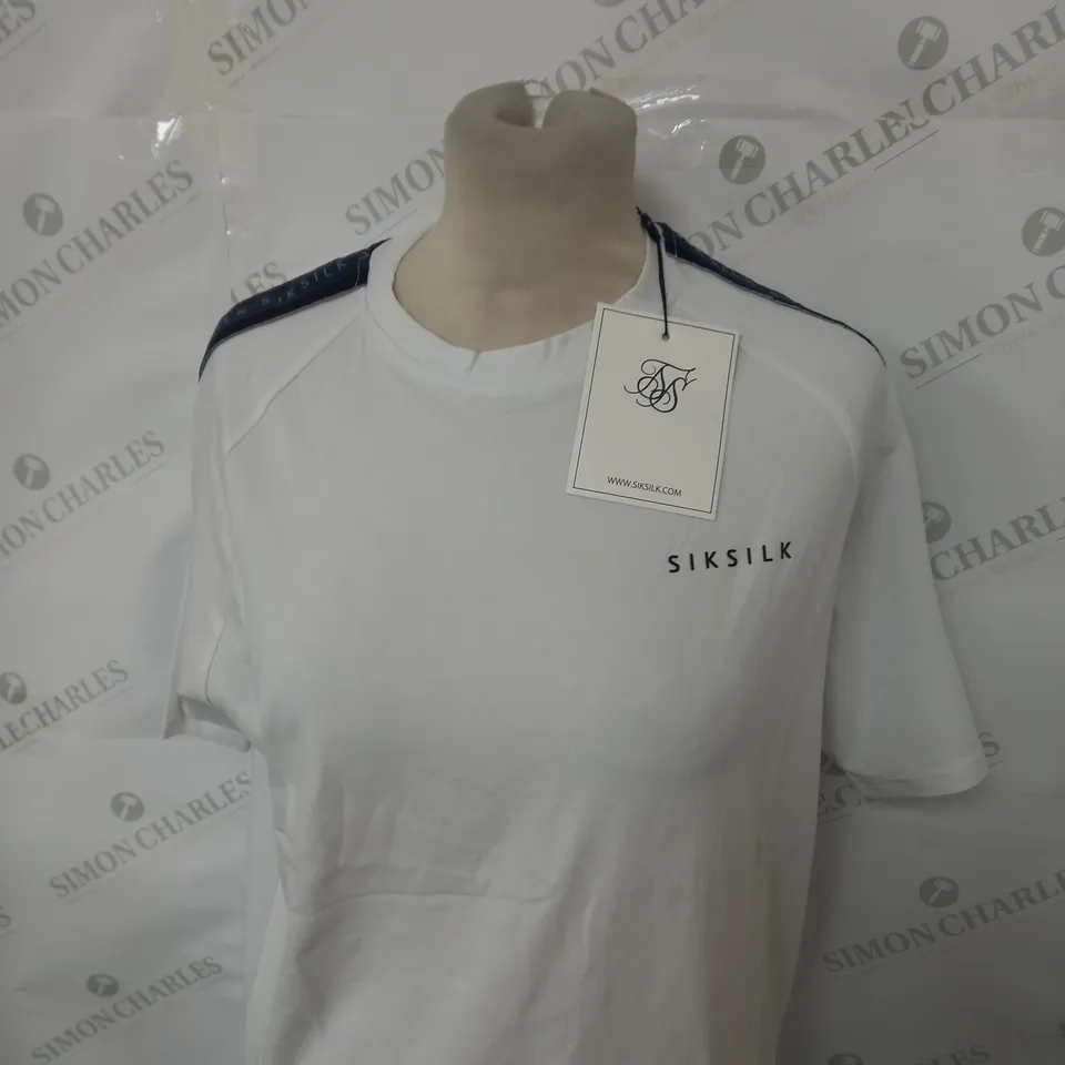 SIKSILK RAGLAN TAPE MUSCLE FIT T-SHIRT SIZE L