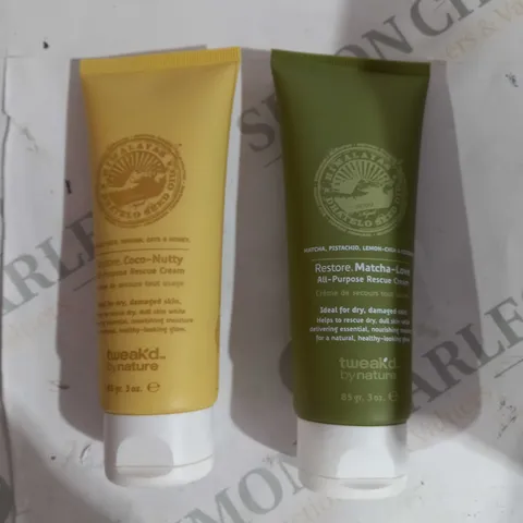 TWEAK'D BY NATURE DHATELO RESTORE COCO-NUTTY & MATCHA-LOVE RESCUE CREAM 85G