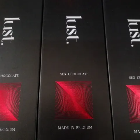 BOX CONTAINING APPROXIMATELY 180 PACKS OF LUST. SEX CHOCOLATE 