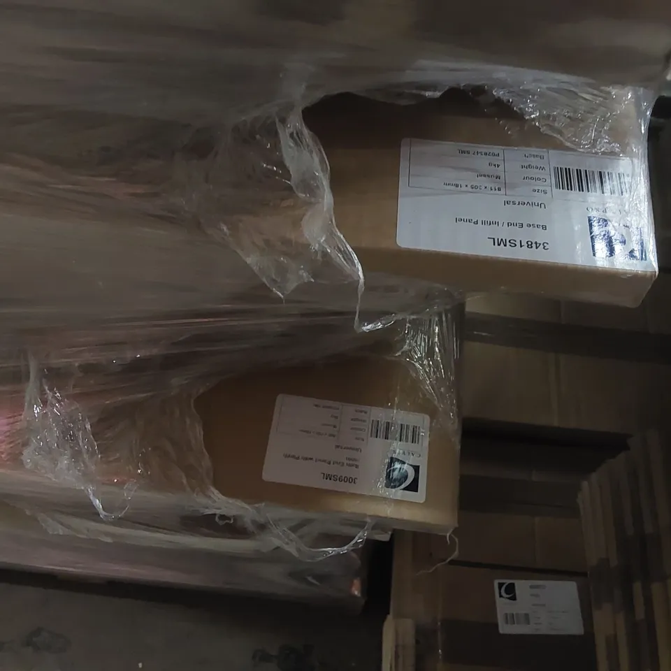 PALLET CONTAINING A LARGE QUANTITY OF ASSORTED BATHROOM FURNITURE PANELS INCLUDING: BASE END/INFILL PANELS, BASE/WALL DOOR ECT