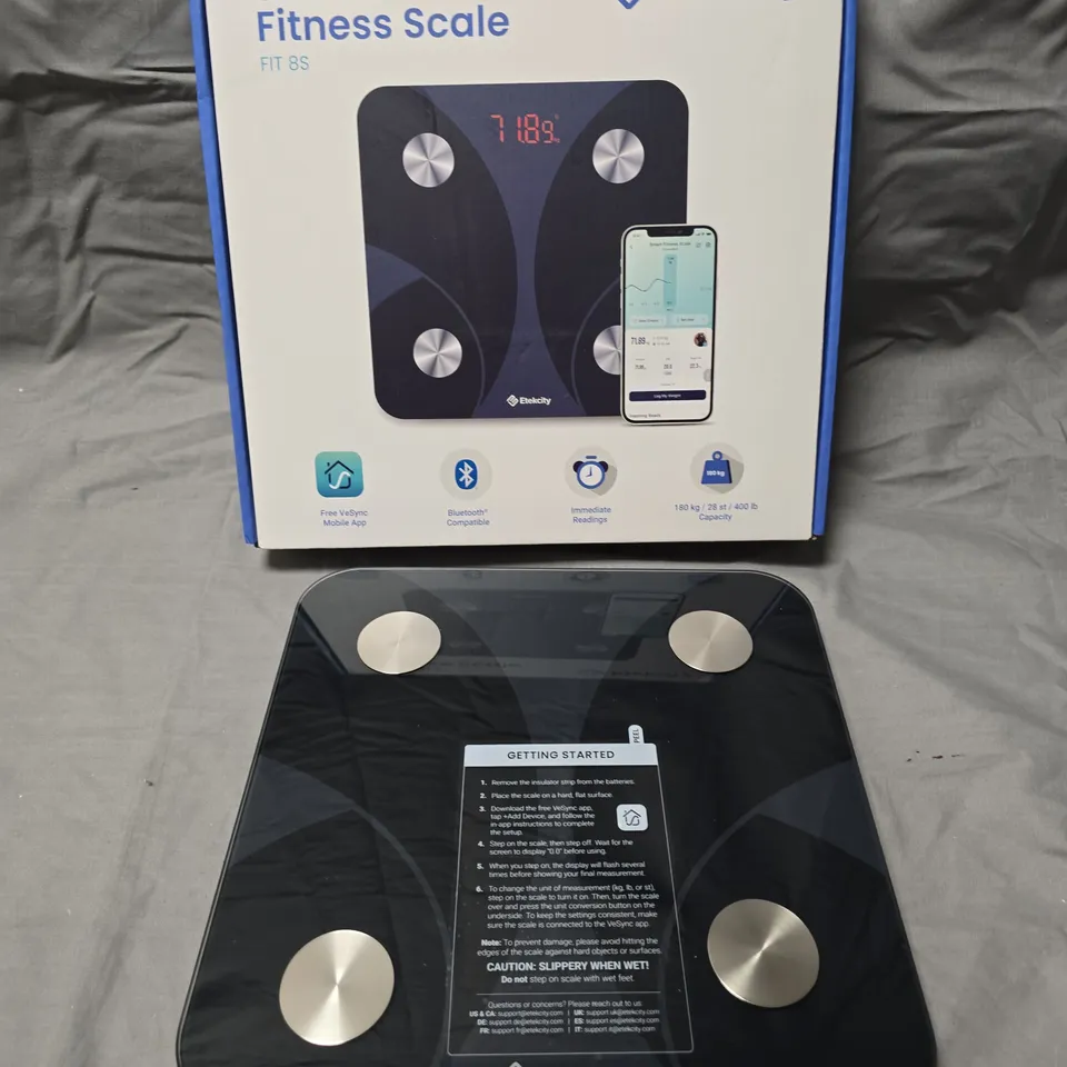 BOXED ETEKCITY FIT8S SMART FITNESS SCALES 