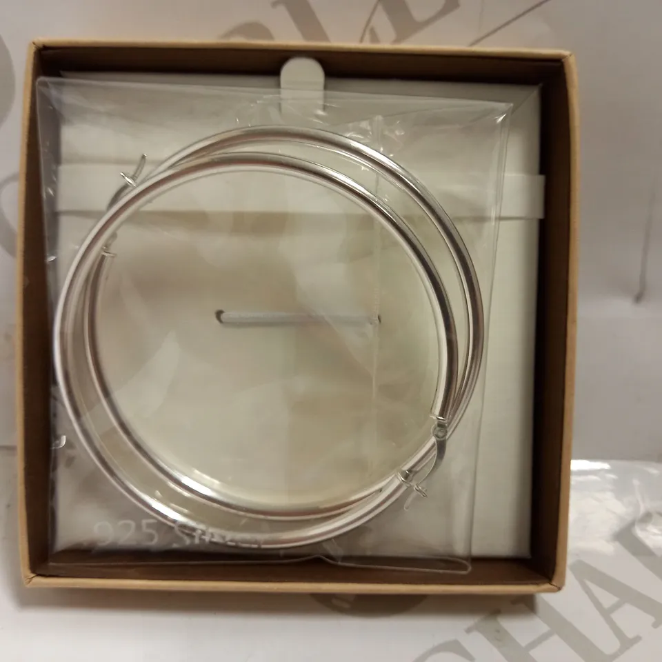 BOXED SILVER HOOP EARRINGS