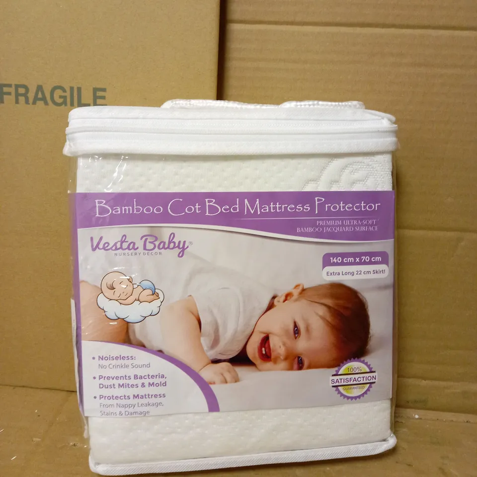 VESTA BABY BAMBOO COT BED MATTRESS PROTECTOR 
