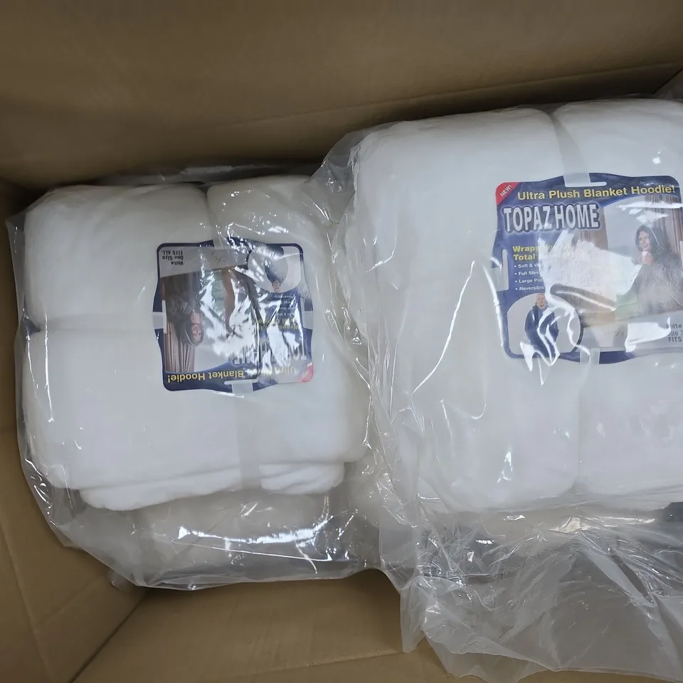 7 TOPAZHOME ULTRA PLUSH BLANKET HOODIES – WHITE, ONE SIZE