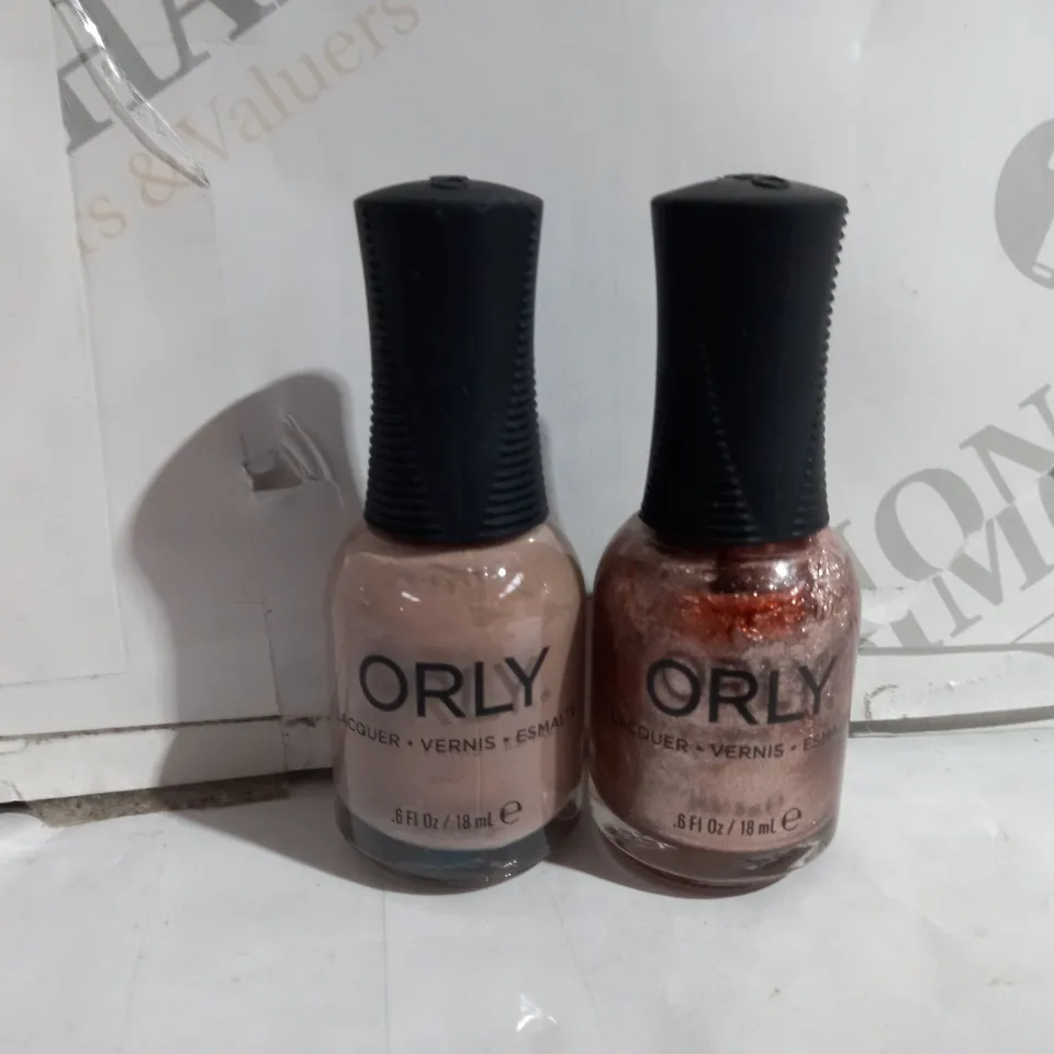 BOX OF APPROX. 6 ORLY NAIL LACQUER TO INCLUDE - RAGE - COUNTRY CLUB KHAKI