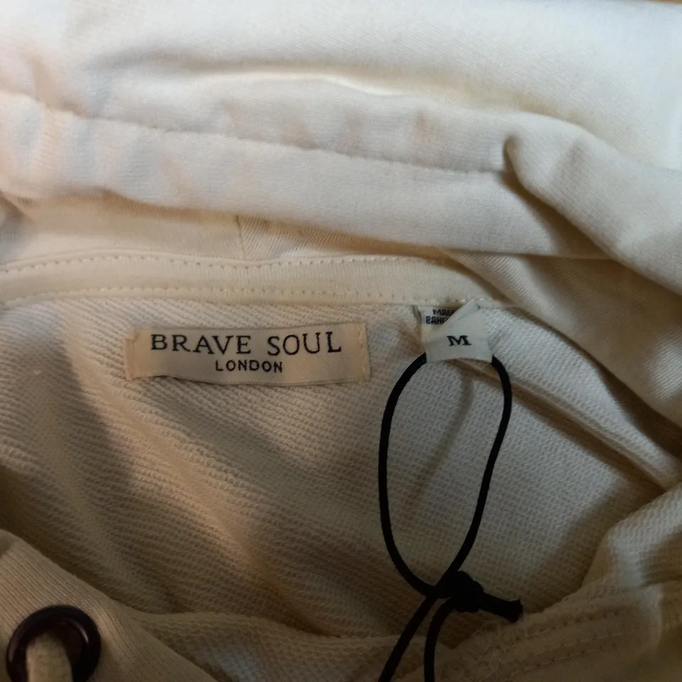 BRAVE SOUL LONDON CREAM HOODED JUMPER DRESS - SIZE M