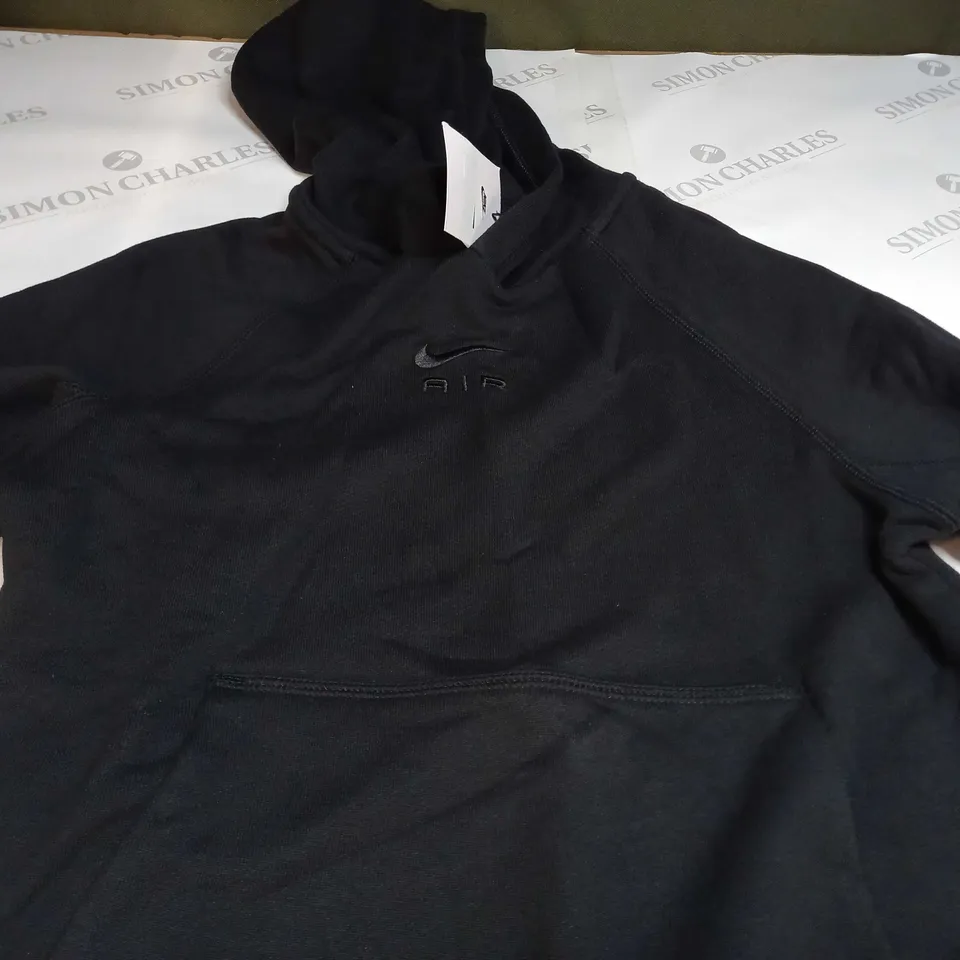 NIKE AIR EMBROIDED LOGO HOODIE IN BLACK - LARGE