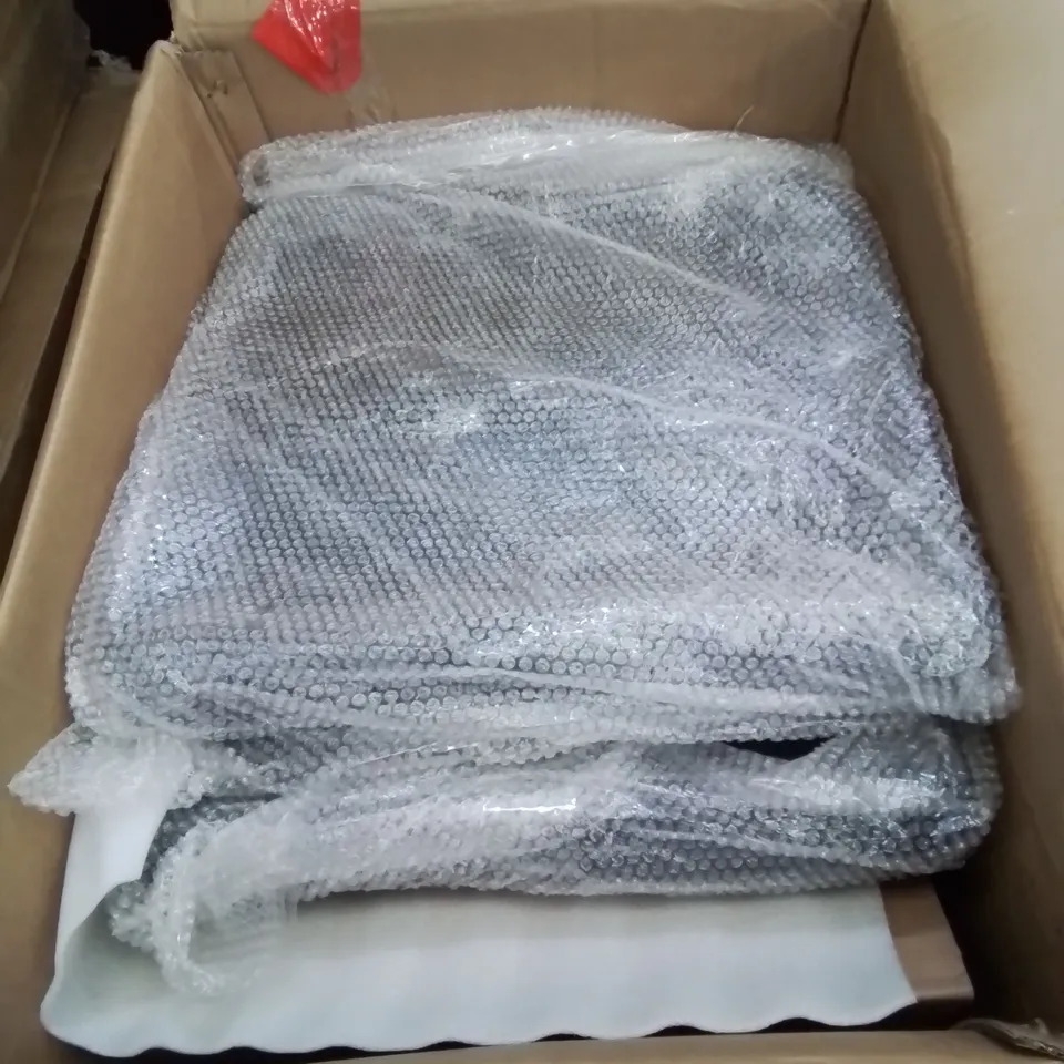 BOXED PAIR OF GREY VELVET UPHOLSTERED SIDE CHAIRS