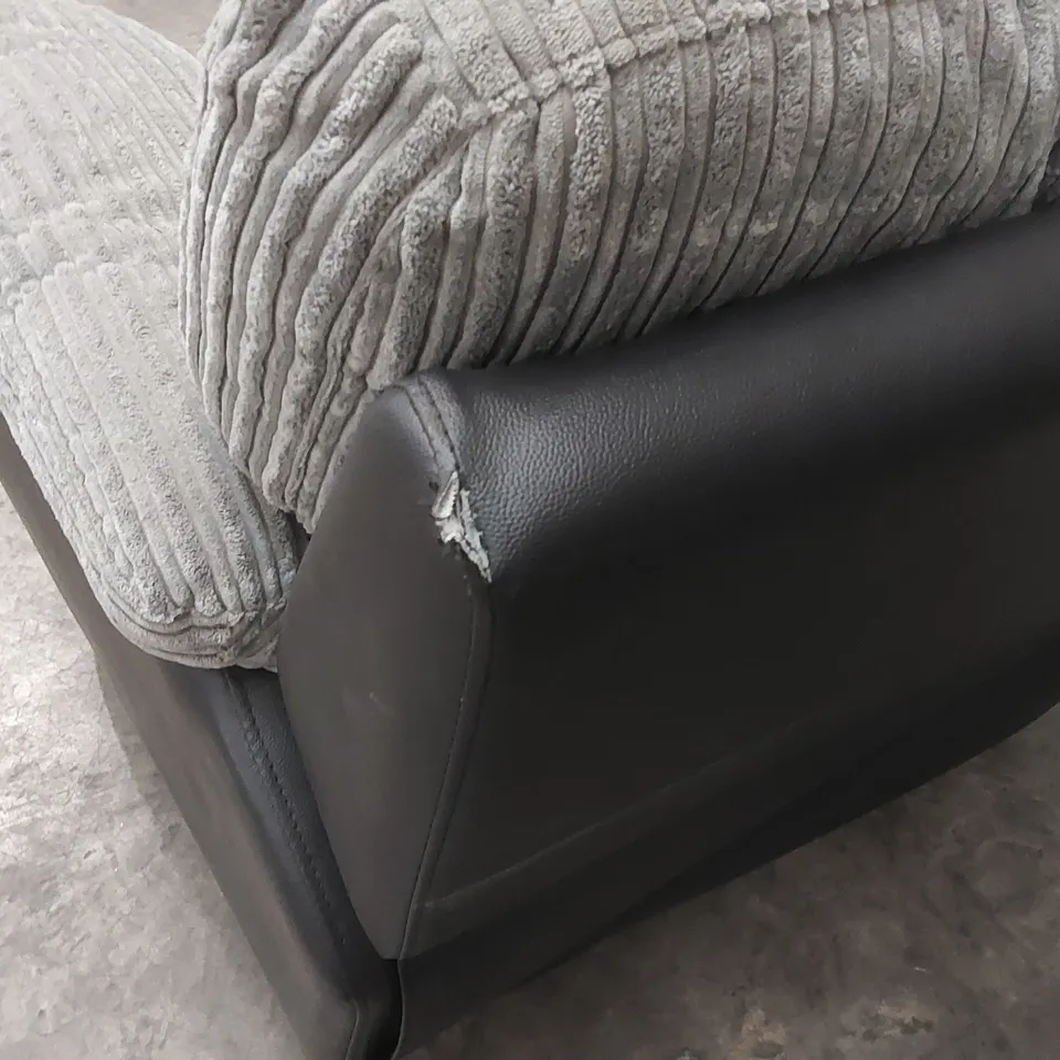 QUALITY DESIGNER SIENNA FABRIC/FAUX LEATHER RECLINER ARMCHAIR