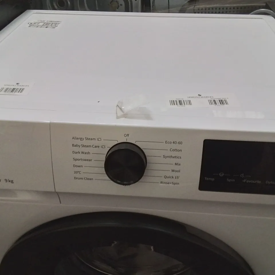 HISENSE 9KG STEAM INVERTER 1400 SPIN WASHING MACHINE IN WHITE 