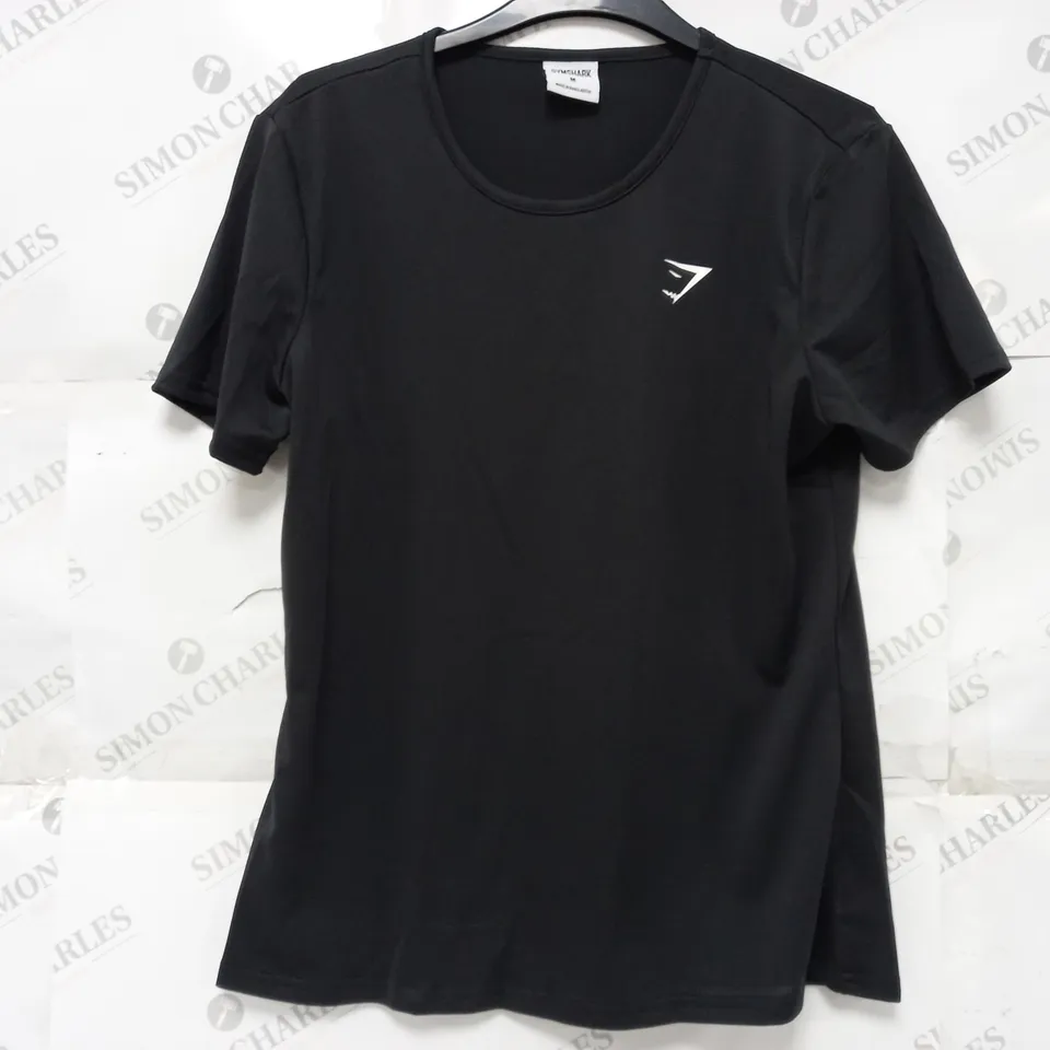 GYMSHARK ROUND NECK T-SHIRT IN BLACK - MEDIUM