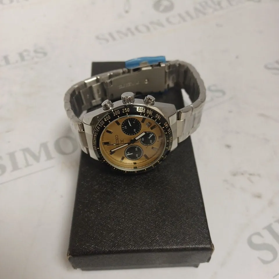 BOXED SEIKO WATCH - STAINLESS STEEL - SUB DIAL - WATER RESISTANT. 