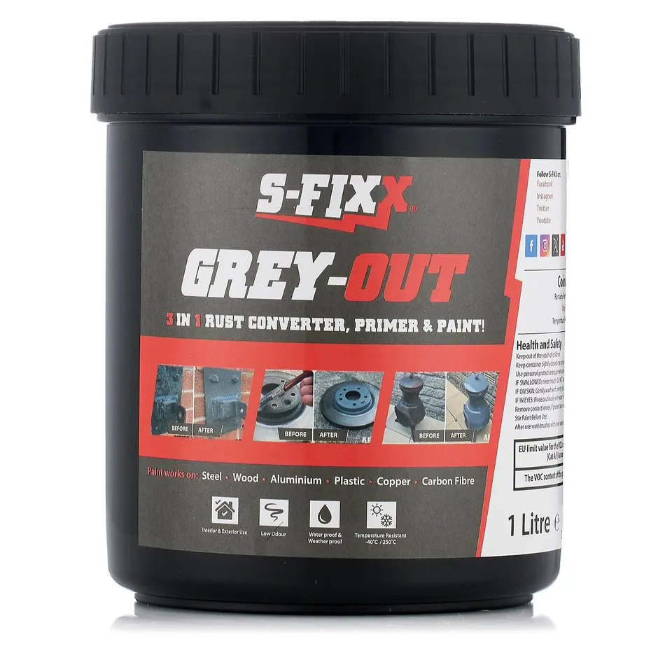 SFIXX RUST CONVERTER & PRIMER PAINT IN GREY 