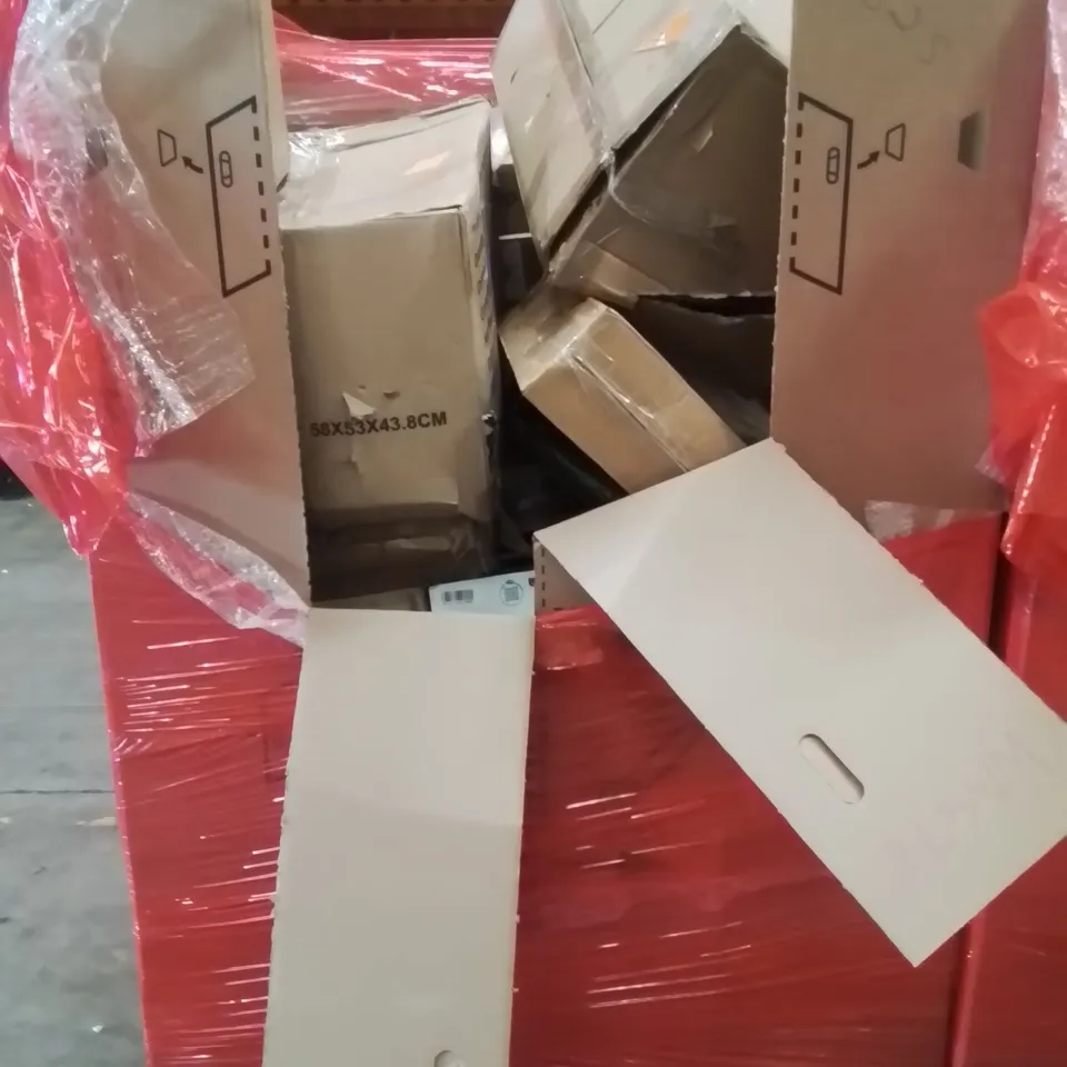 PALLET CONTAINING VARIOUS ASSORTED ITEMS TO INCLUDE:TURNTABLE SYSTEM, HIGH FIDELITY BELT DRIVE TURNTABLE, WALL LAMP,WALL CLOCK AND OTHER ASSORTED ITEMS...