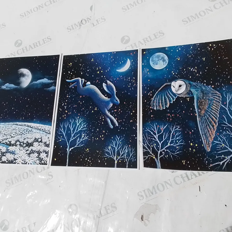 SET OF THREE MOONLIGHT PRINTS