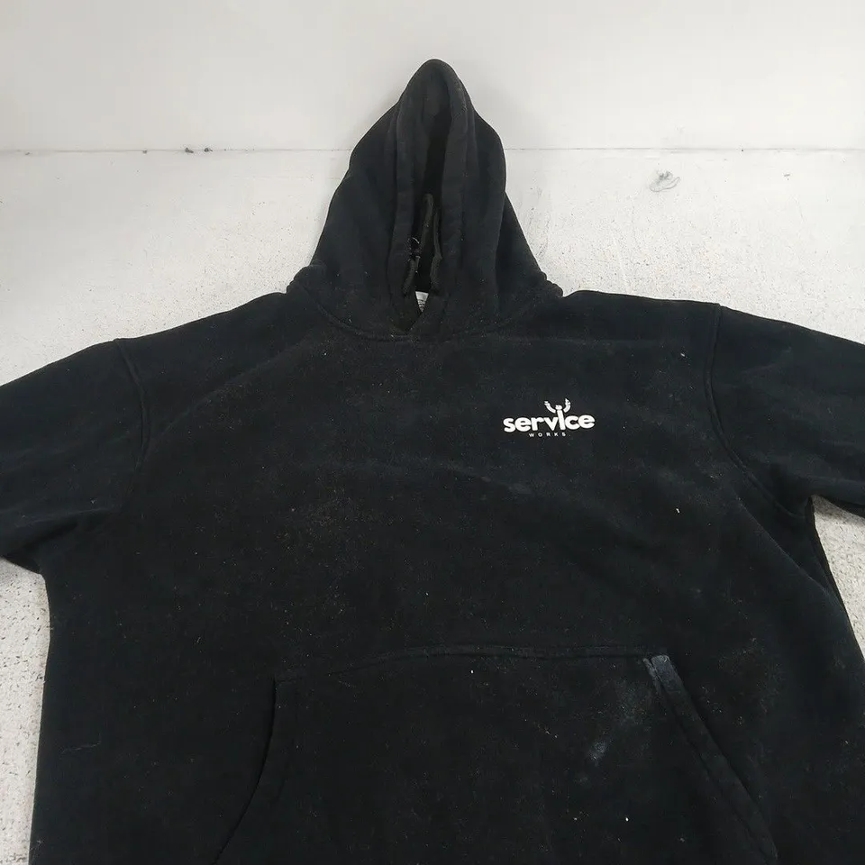 SERVICE WORKS HOODIE – BLACK, UK SIZE L