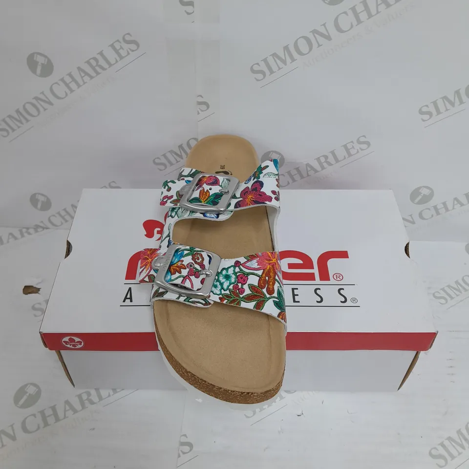 RIEKER MULTI COLOUR SIZE 6 SLIP ON SANDLE 