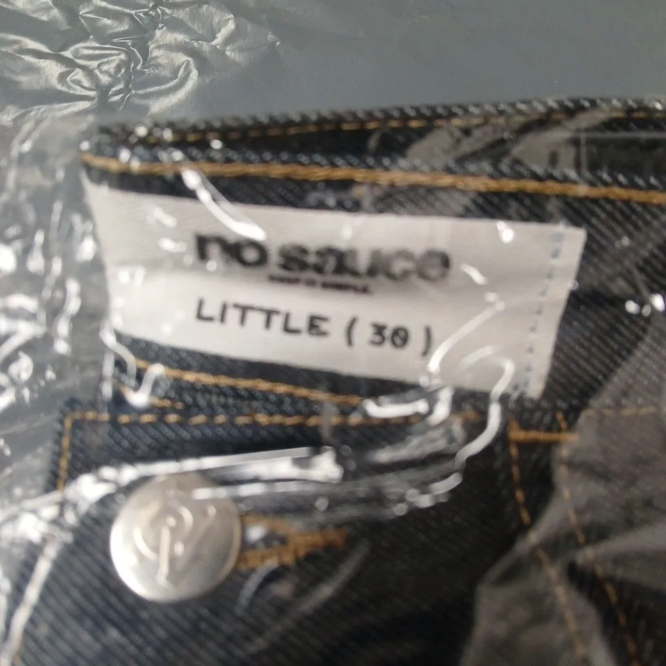 NO SAUCE DENIM SHORTS, SIZE 30, PACKAGED (