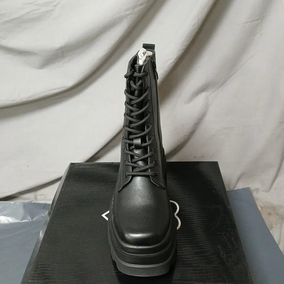 KOI DEATHWATCH TRIDENT PLATFORM BOOTS BLACK BOXED SIZE 3