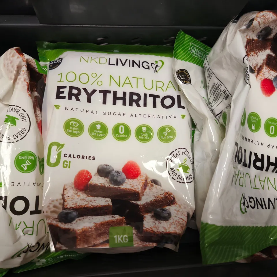 NKD LIVING 100% NATURAL ERYTHRITOL – GRANULATED SUGAR SUBSTITUTE, 1KG (5 X 1KG BAGS)