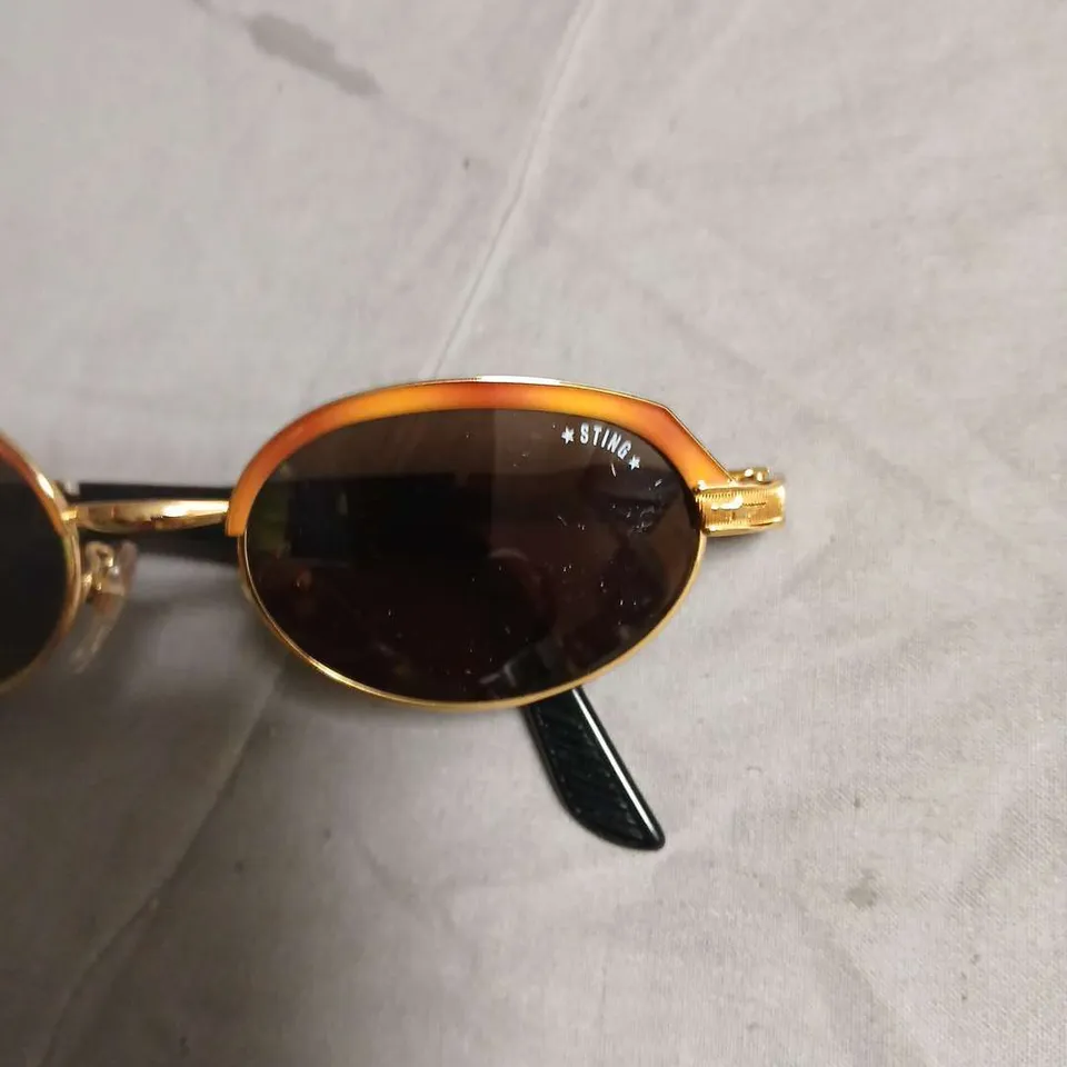 STING AVIATOR SUNGLASSES – GOLD-TONE FRAME, BROWN LENSES