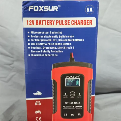 Foxsur 12V Battery Pulse Charger – 5A