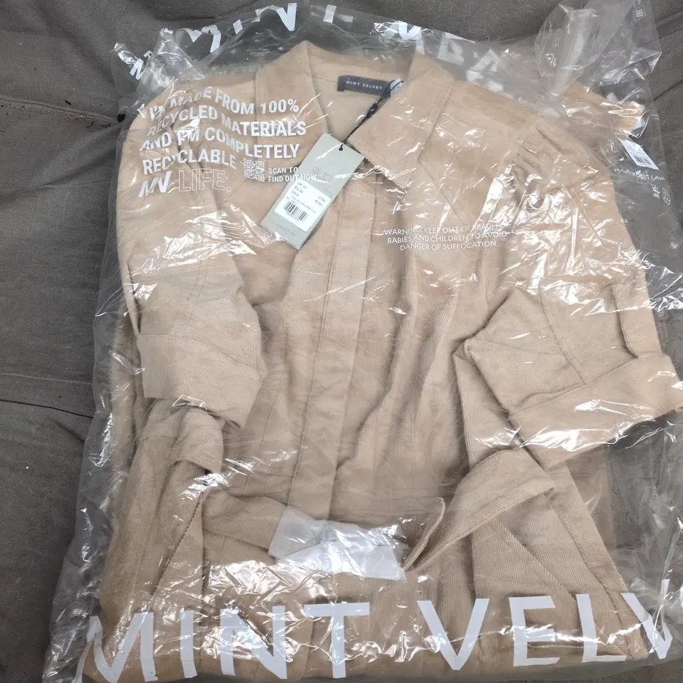 BAGGED MINT VELVET STONE CORD BELTED MIDI DRESS - UK 12