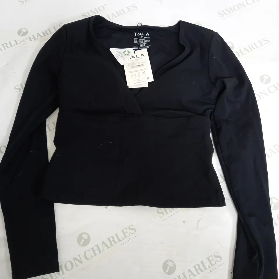 TALA DAYFLEXLONG SLEEVE V-NECK TOP IN BLACK - MEDIUM