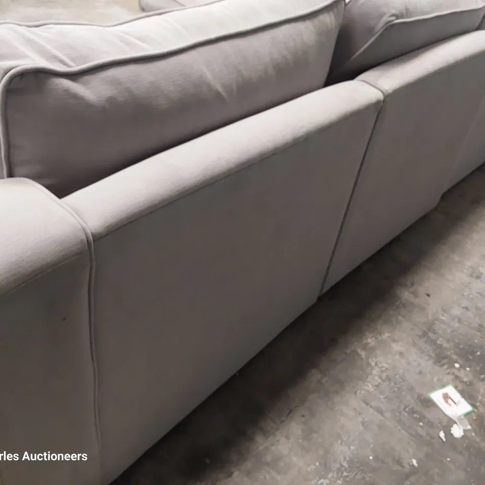 QUALITY BRITISH DESIGNER LARGE CHAISE SOFA GREY FABRIC